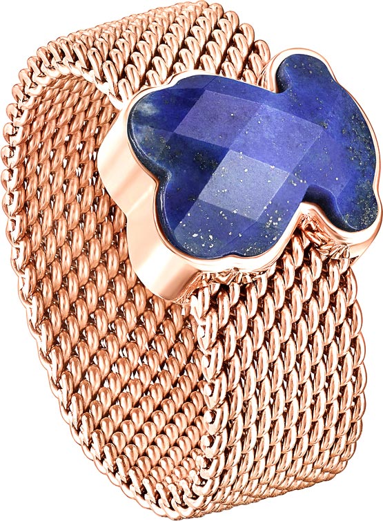 Кольцо из стали и серебра (вермель) TOUS Mesh Color 013105581 с лазуритом