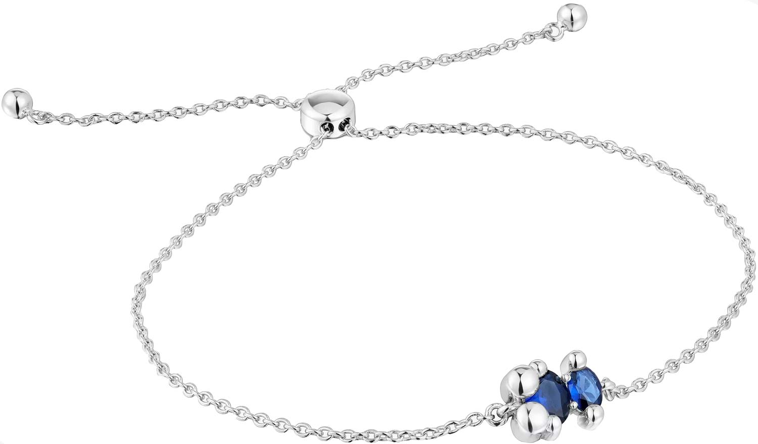 Серебряный браслет цепь TOUS Color Bear 1004253500 с искусственным сапфиром