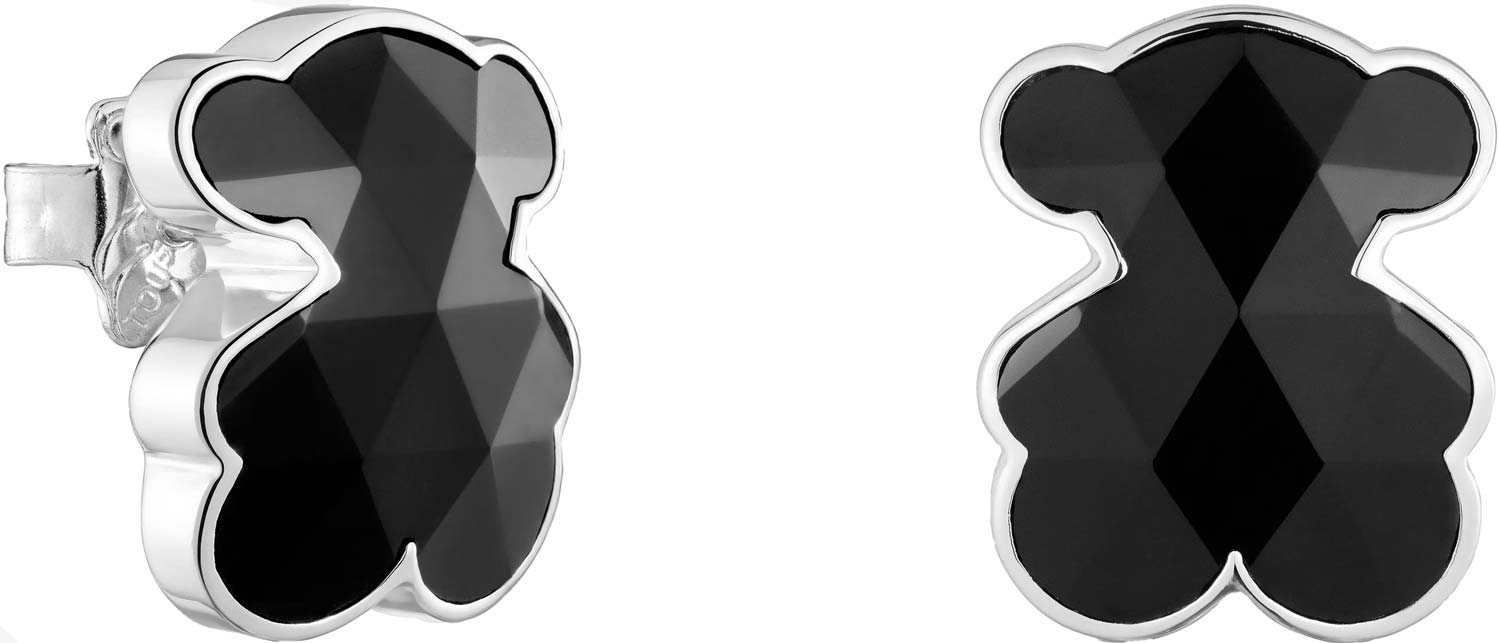 Серебряные серьги пусеты-гвоздики TOUS Icon Color 1004293500 с ониксом