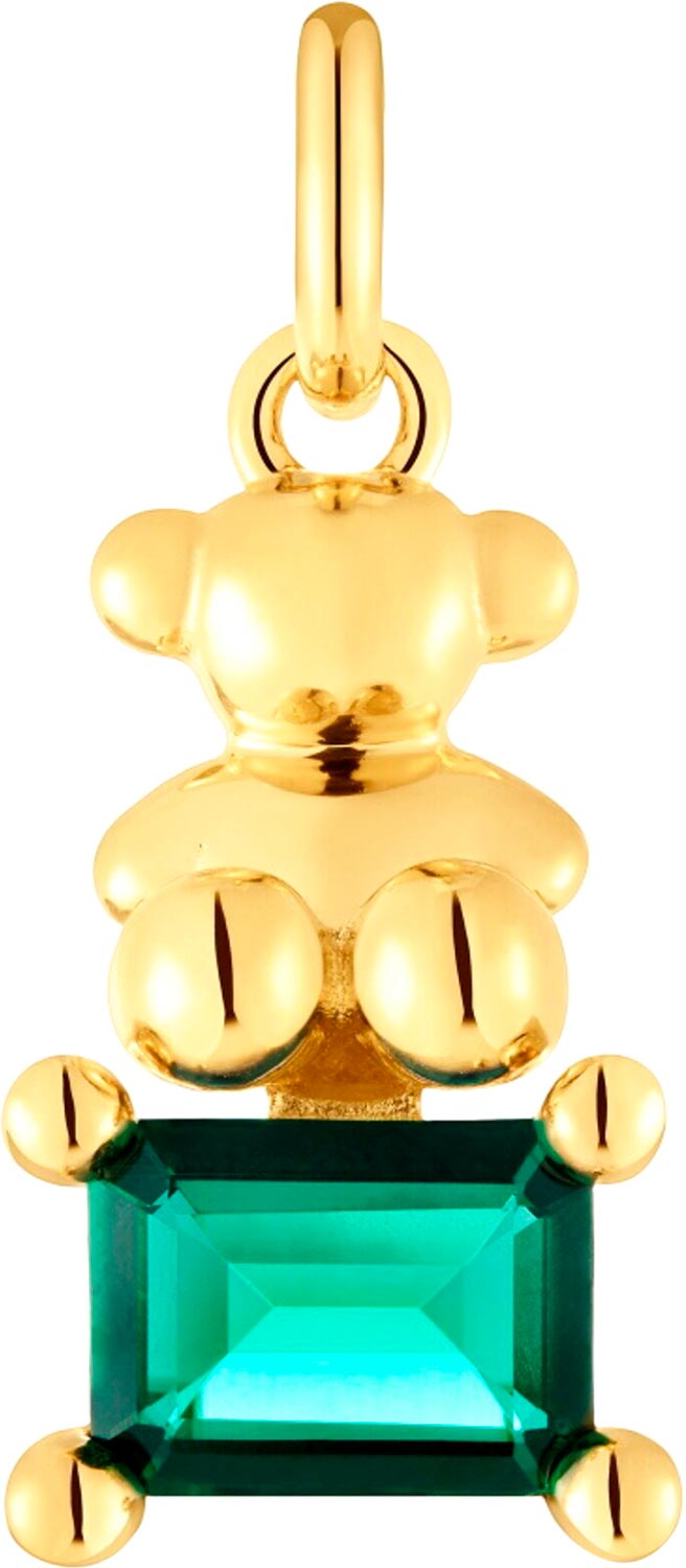 Подвеска из вермеля TOUS Bold Bear 1004338100 с искусственным изумрудом
