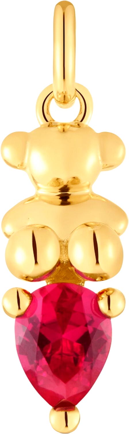 Подвеска из вермеля TOUS Bold Bear 1004338200 с искусственным рубином
