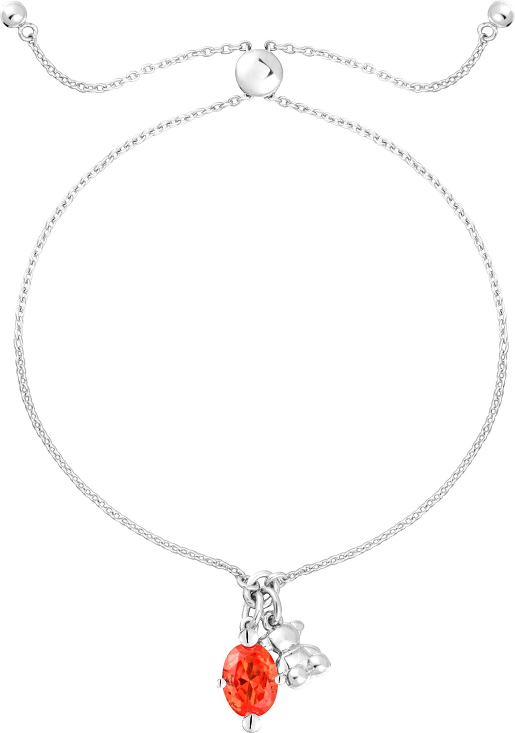 Серебряный браслет цепь TOUS Bold Bear 1004339500 с искусственным сапфиром