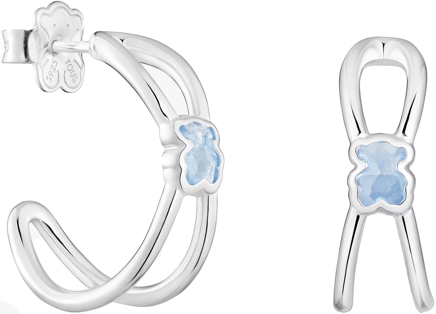 Серебряные серьги полукольца TOUS Icon Color 1004491400 с искусственной шпинелью