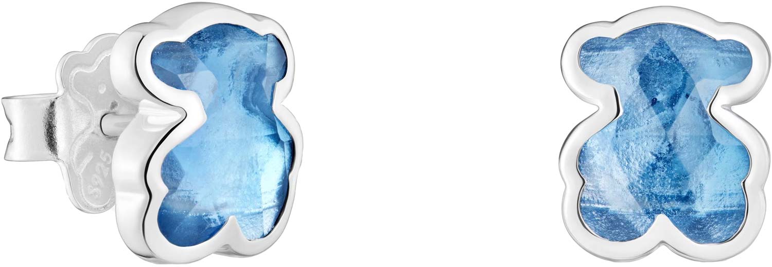Серебряные серьги пусеты-гвоздики TOUS Icon Color 1004492100 с искусственной шпинелью