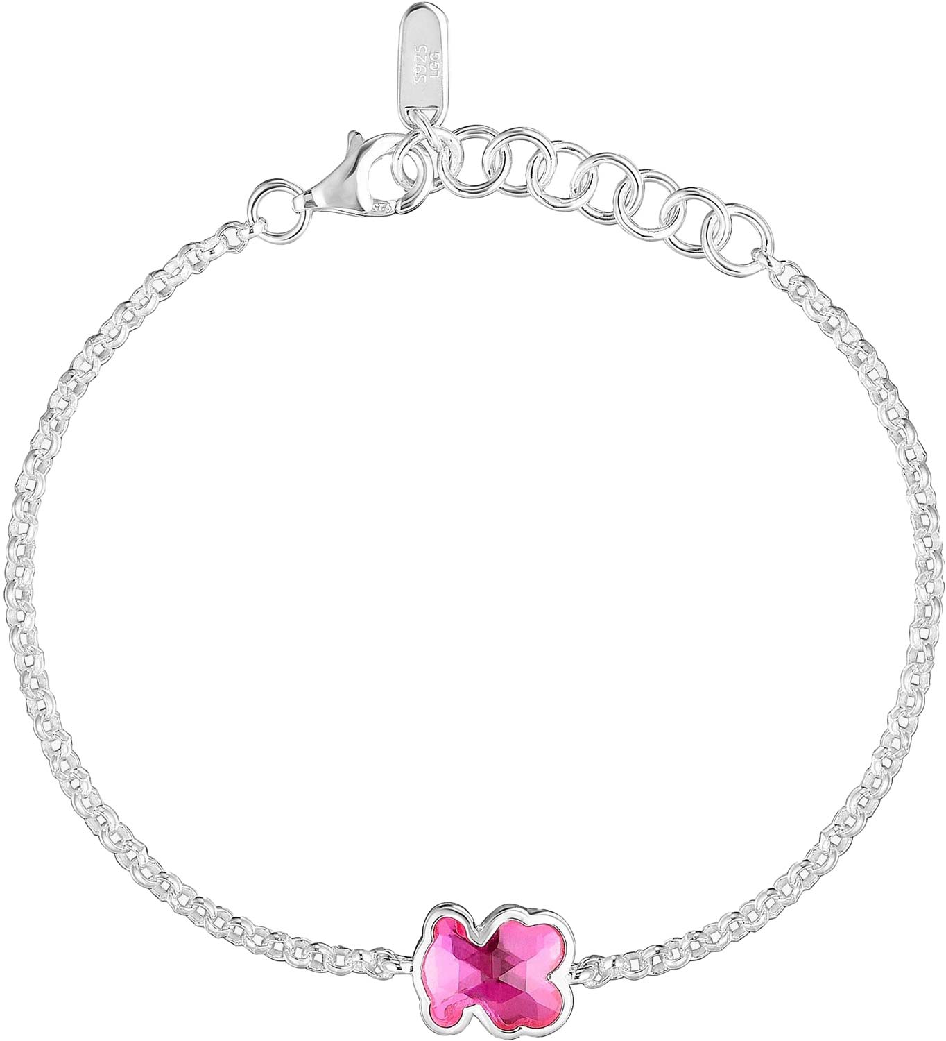 Серебряный браслет цепь TOUS Icon Color 1004492200 с искусственным рубином