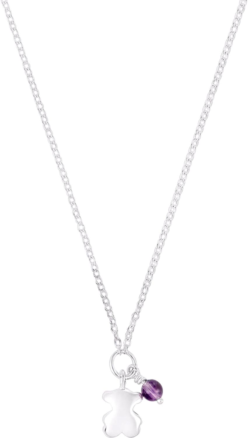Серебряные подвески на цепочке TOUS Bold Bear 311652530 с аметистом
