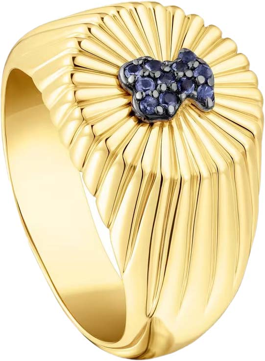 Женский перстень из серебра (вермель) TOUS Motif Iris 311665520 с иолитом