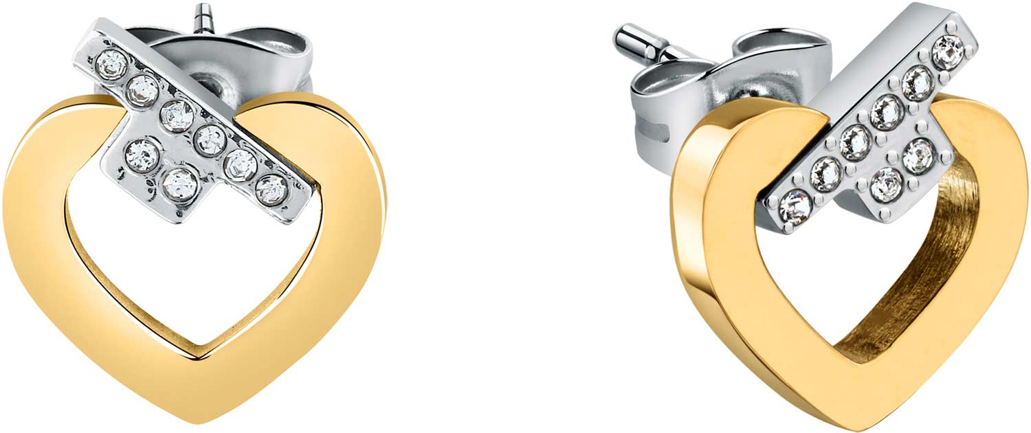 Стальные серьги пусеты-гвоздики Trussardi TJAXC49 с кристаллами