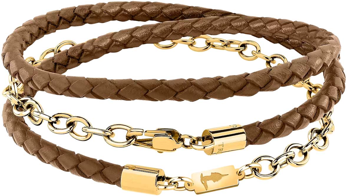 Мужской кожаный плетеный браслет Trussardi TJAXZ16