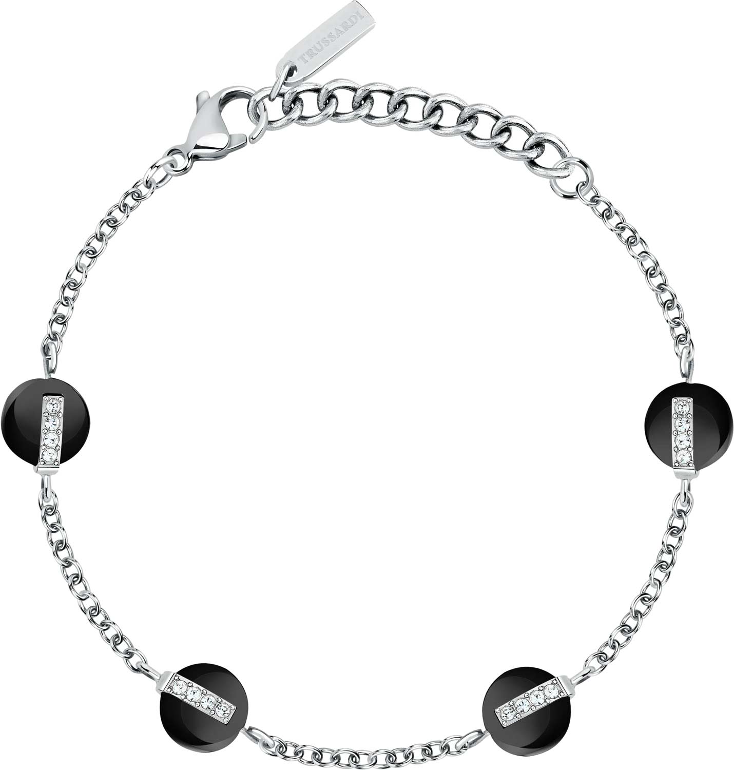 Стальной браслет цепь Trussardi TJAYF09 с кристаллами