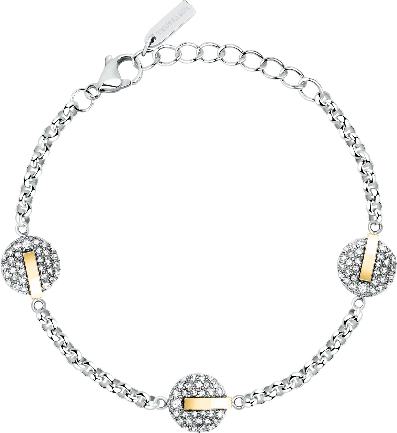 Стальной браслет цепь Trussardi TJAYF10 с кристаллами