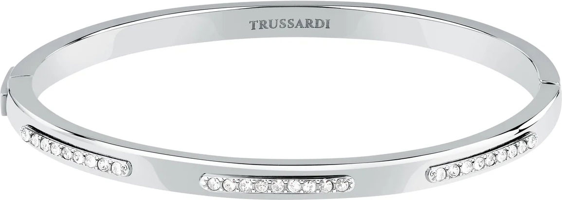 Стальной жесткий браслет Trussardi TJAYY06 с кристаллами