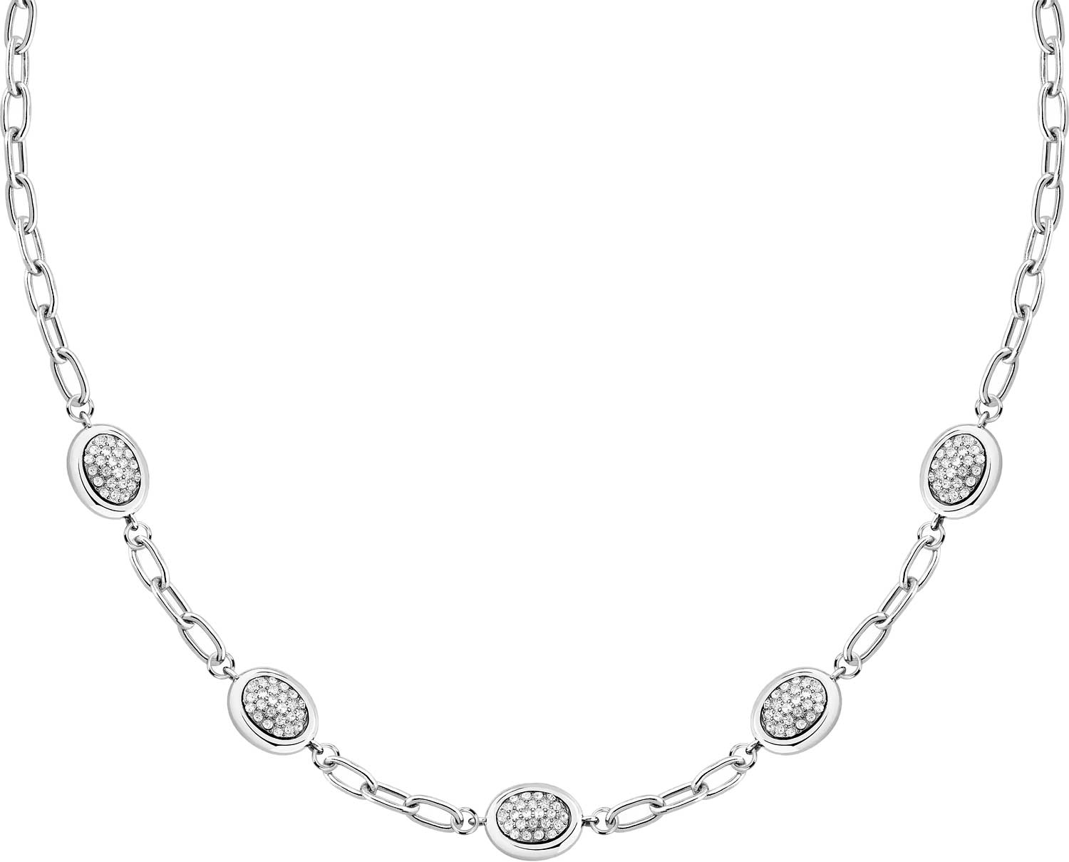 Стальное колье цепь Trussardi TJAYY18 с кристаллами