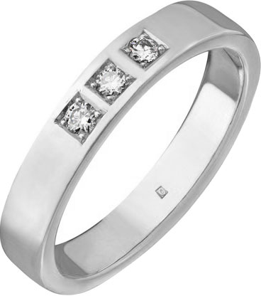 Обручальное парное кольцо из белого золота Уральский ювелирный завод 1-02387-012 с бриллиантами