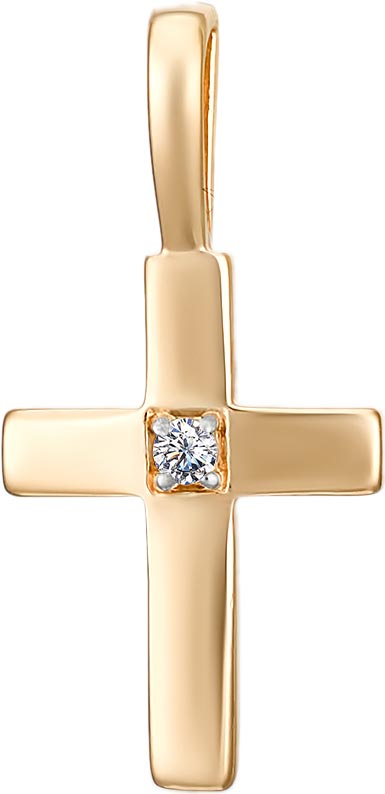Женский золотой декоративный крестик Veronika KR132-1034 с фианитом