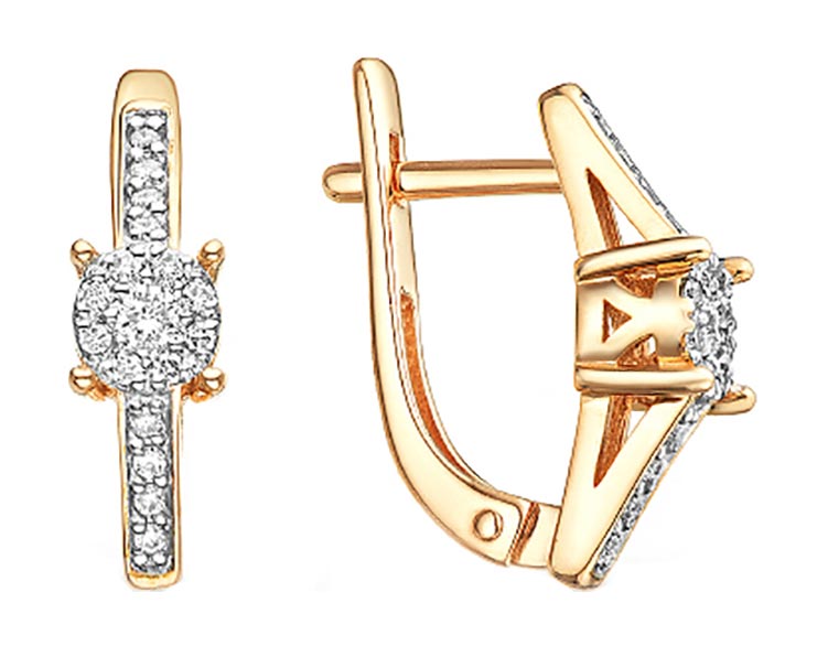 Золотые серьги Veronika S132-1492 с фианитами