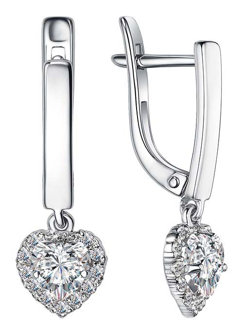 Детские серебряные серьги с подвесками Veronika S630-1666 с фианитами