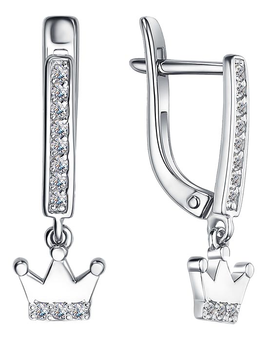 Детские серебряные серьги с подвесками Veronika S630-1668 с фианитами