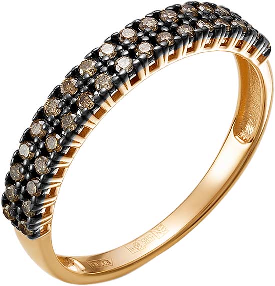 Золотое кольцо Vesna jewelry 11060-157-09-00 с коньячными бриллиантами