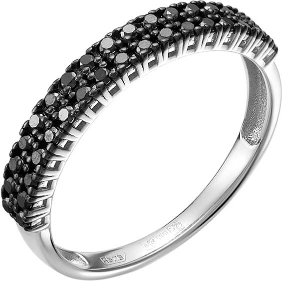 Кольцо из белого золота Vesna jewelry 11060-256-02-00 с черными бриллиантами
