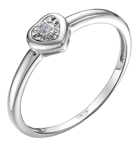 Помолвочное кольцо из белого золота Vesna jewelry 12011-259-00-00 с бриллиантом