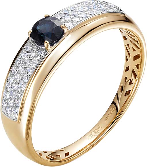 Золотое кольцо Vesna jewelry 12209-151-13-00 c бриллиантом, сапфиром