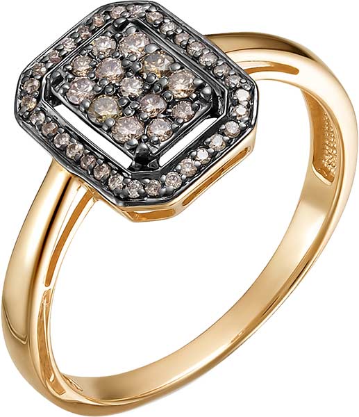 Золотое кольцо Vesna jewelry 12731-157-09-00 с коньячными бриллиантами