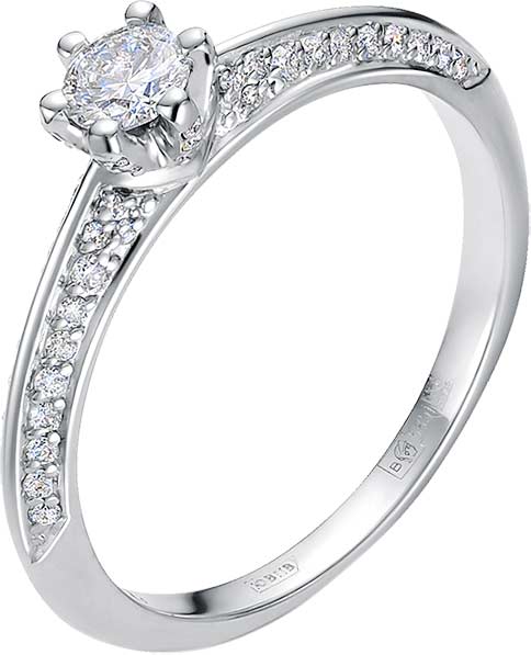 Помолвочное кольцо из белого золота Vesna jewelry 12781-251-00-00 с бриллиантами