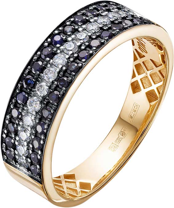 Золотое кольцо Vesna jewelry 12783-156-03-00 c бриллиантом, сапфиром