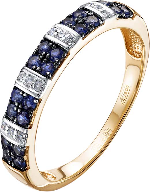Золотое кольцо Vesna jewelry 12786-156-13-00 c бриллиантом, сапфиром