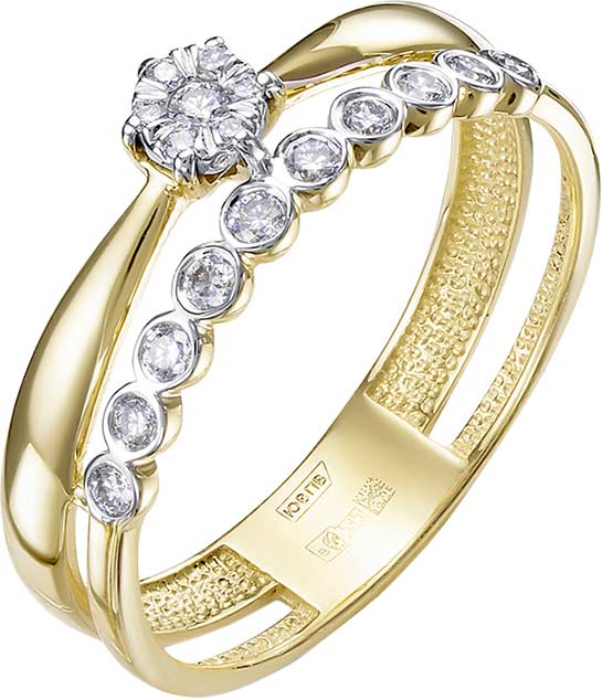 Золотое двойное кольцо Vesna jewelry 13025-351-00-00 с бриллиантами