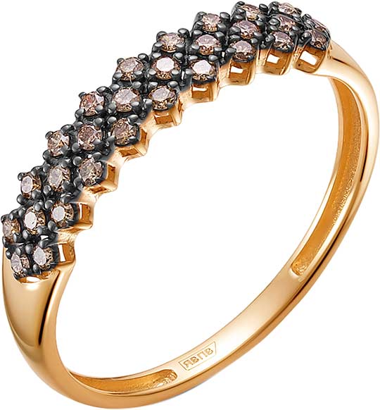 Золотое кольцо Vesna jewelry 13434-157-09-00 с коньячными бриллиантами