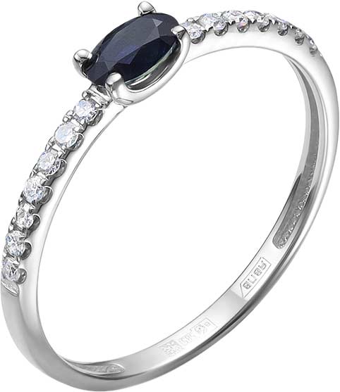 Кольцо из белого золота Vesna jewelry 13469-251-13-00 с сапфиром, бриллиантами