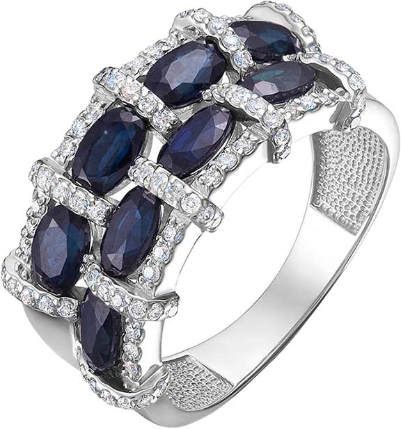 Кольцо из белого золота Vesna jewelry 13529-251-03-00 с сапфирами, бриллиантами