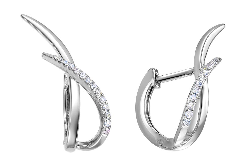 Серьги из белого золота Vesna jewelry 21244-251-01-00 с бриллиантами