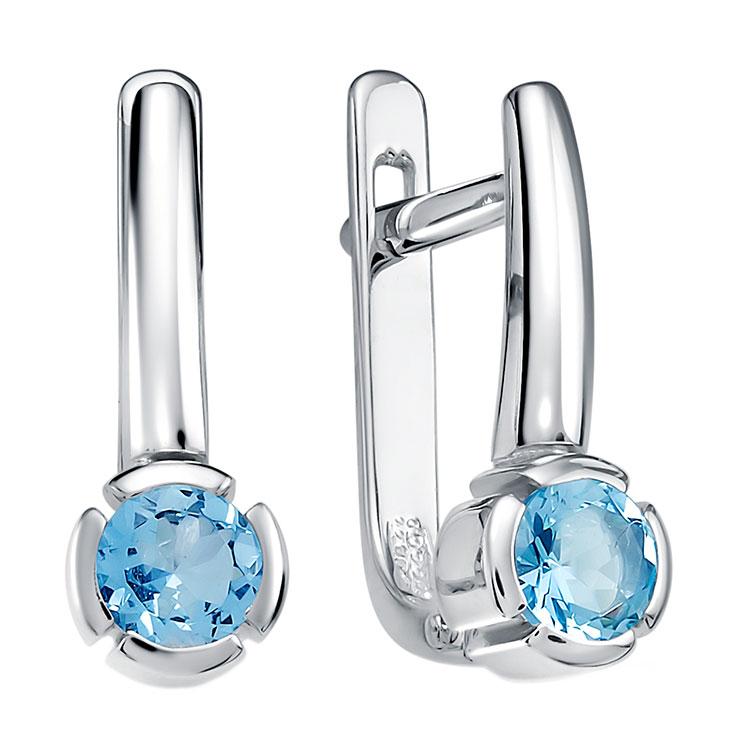 Серьги из белого золота Vesna jewelry 2189-251-175-00 с аквамаринами