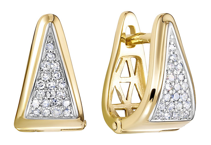 Золотые серьги Vesna jewelry 21993-351-01-00 c бриллиантом