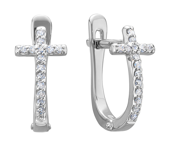 Серьги из белого золота Vesna jewelry 22105-251-01-00 с бриллиантами