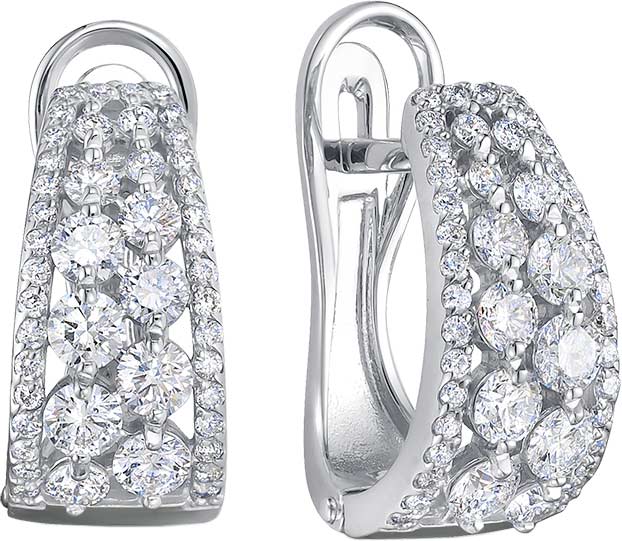 Серьги из белого золота Vesna jewelry 22232-251-00-00 с бриллиантами