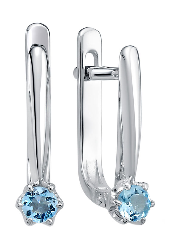 Серьги из белого золота Vesna jewelry 2278-251-175-00 с аквамаринами