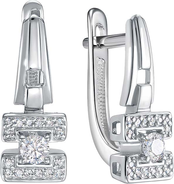 Серьги из белого золота Vesna jewelry 23109-251-00-00 с бриллиантами