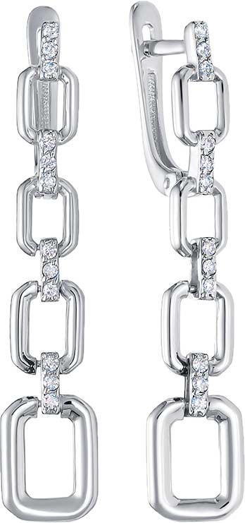 Серьги из белого золота с подвесками Vesna jewelry 23168-251-00-00 с бриллиантами