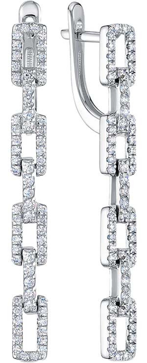 Серьги из белого золота с подвесками Vesna jewelry 23170-251-00-00 с бриллиантами