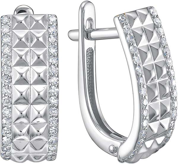 Серьги из белого золота Vesna jewelry 23351-251-01-00 с бриллиантами