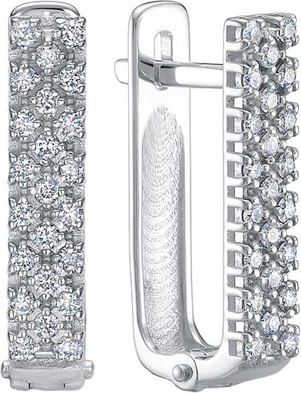 Серьги из белого золота Vesna jewelry 23433-251-00-00 с бриллиантами