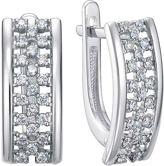 Серьги из белого золота Vesna jewelry 23436-251-00-00 с бриллиантами