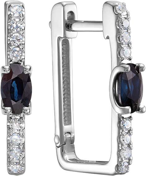 Серьги из белого золота Vesna jewelry 23469-251-13-00 с сапфирами, бриллиантами