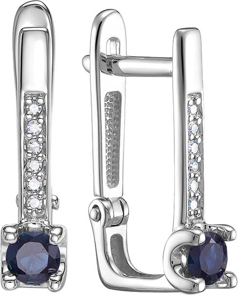 Серьги из белого золота Vesna jewelry 23473-251-13-00 с сапфирами, бриллиантами