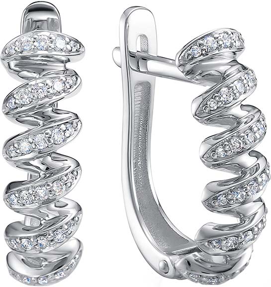 Серьги из белого золота Vesna jewelry 23566-251-00-00 с бриллиантами