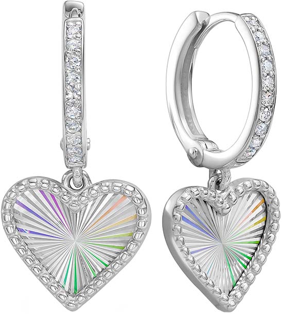 Серьги с подвесками из белого золота Vesna jewelry 23603-259-01-00 с бриллиантами